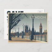Carte Postale Faire-part Sauvegarder la date | Londres (Devant / Derrière)