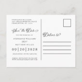 Carte Postale Faire-part Sauvegarder la date Mariage élégant tendance (Dos)