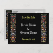 Carte Postale Faire-part Sauvegarder la date Modifiable Art Médiéval Enlumi (Devant / Derrière)