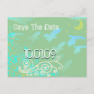 Carte Postale Faire-part Sauvegarder la Date - Oiseaux Volants -