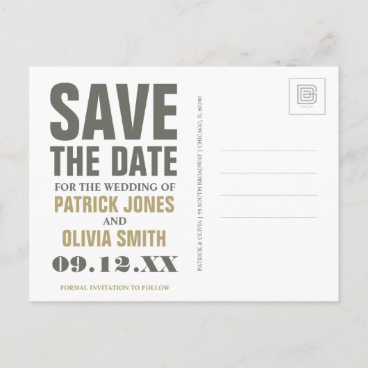 Carte Postale Faire-part Sauvegarder la date | Paris - Arc de Triomphe (Dos)