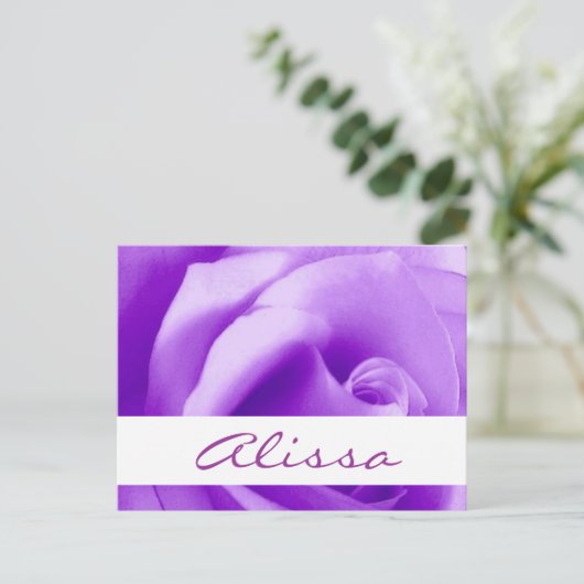 Carte Postale Faire-part Sauvegarder la date Rose Violette de Rêve V22A (Debout devant)