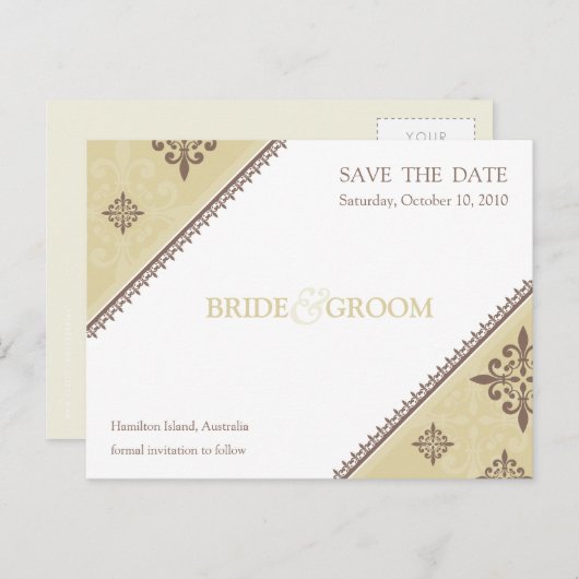 Carte Postale Faire-part Sauvegarder la date :: slant 9 (Devant / Derrière)