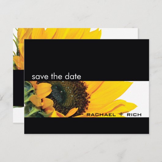 Carte Postale Faire-part Sauvegarder la date :: tournesol (Devant / Derrière)