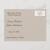 Carte Postale Faire-part Sauvegarder la date -- Tulipes rose foncé et bois (Dos)