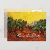 Carte Postale Faire-part Sauvegarder la date,Vincent van Gogh Oliviers (Devant / Derrière)