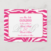 Carte Postale Faire-part Sauvegarder la date, zèbre + monogramme (Devant)