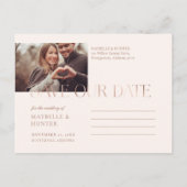 Carte Postale Faire-part Sauvegarder notre date Photo à l'aquarelle marine (Dos)