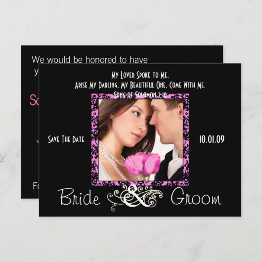 Carte Postale Faire-part Sauvegardez la date avec votre photo (Devant / Derrière)