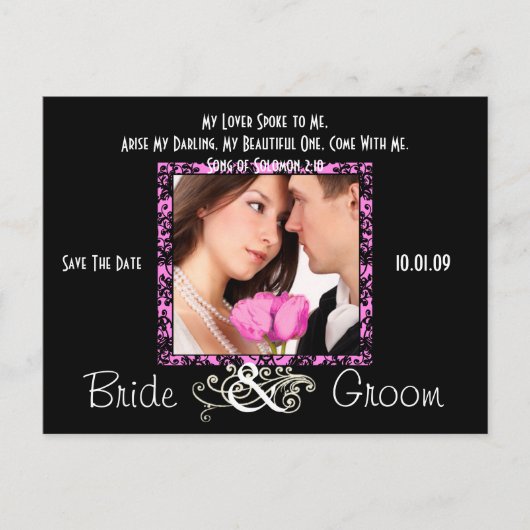 Carte Postale Faire-part Sauvegardez la date avec votre photo (Devant)