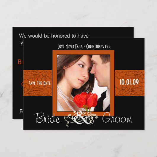 Carte Postale Faire-part Sauvegardez la date avec votre photo (Devant / Derrière)