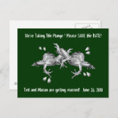 CARTE POSTALE FAIRE-PART SAUVEGARDEZ LA DATE : PRENDRE LE PLONGÉE : GRENOUI (Devant / Derrière)