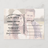 CARTE POSTALE FAIRE-PART SAUVEGARDEZ NOTRE DATE | SCRIPT D'ANNONCE DE MISE  (Dos)