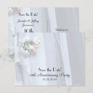 Carte Postale Faire-part Sauver la date Annonce du 10e anniversaire