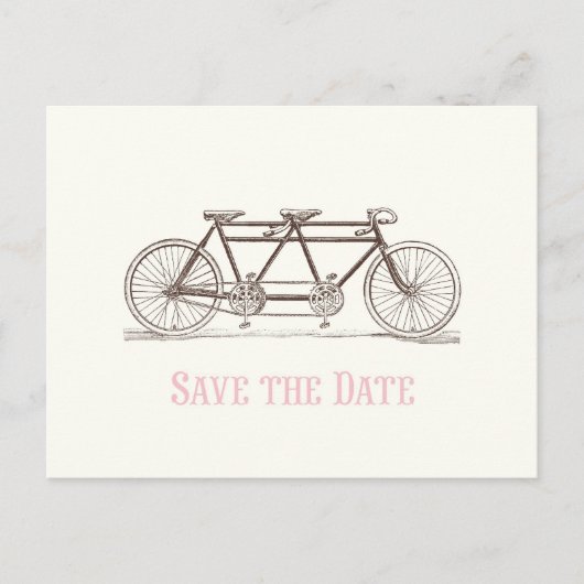 Carte Postale Faire-part Sauver la date Bicyclette construite pour deux (Devant)