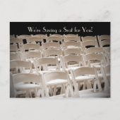 Carte Postale Faire-part Sauver la Date Chaises de fête d'anniversaire 65 a (Devant)