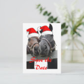Carte Postale Faire-part Sauver la Date/Chevaux de Noël (Debout devant)