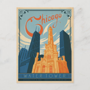 Carte Postale Faire-part Sauver la date Chicago, IL - Water Tower
