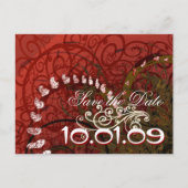 Carte Postale Faire-part Sauver la date Cœurs de Bourgogne - (Devant)