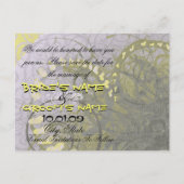 Carte Postale Faire-part Sauver la date Cœurs jaunes - (Dos)