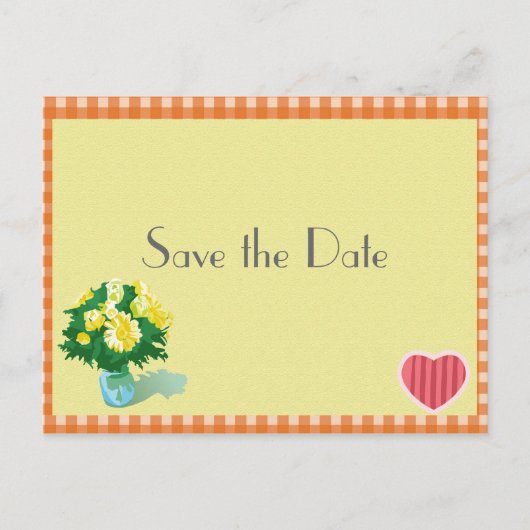 Carte Postale Faire-part Sauver la date de mariage de style country (Devant)