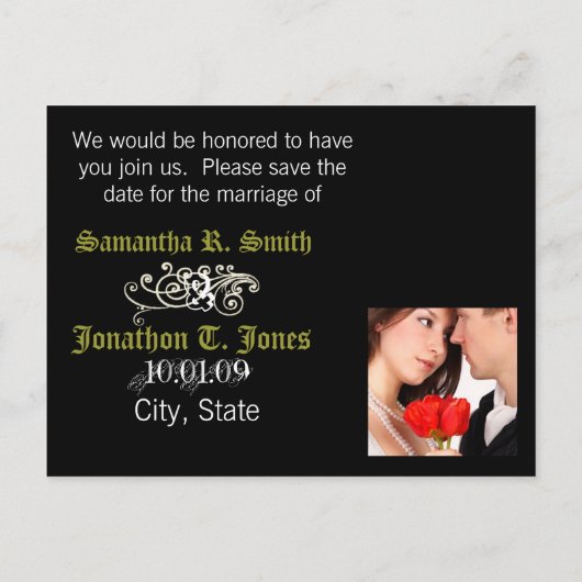 Carte Postale Faire-part Sauver la date élégant Cala Lily (Dos)