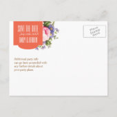 Carte Postale Faire-part Sauver la date Fête du thé dans le jardin de la ro (Dos)