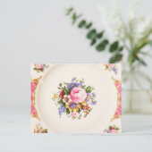 Carte Postale Faire-part Sauver la date Fête du thé dans le jardin de la ro (Debout devant)