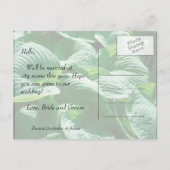 Carte Postale Faire-part sauver la date, feuilles vertes fraîches (Dos)