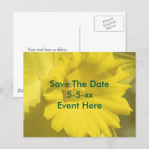Carte Postale Faire-part Sauver la date Fleur de jonquille jaune