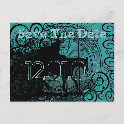 Carte Postale Faire-part Sauver la date - Grunge occidental - (Devant)