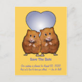 Carte Postale Faire-part Sauver la date : joli couple de hamsters : cœur (Devant)