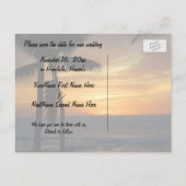 Carte Postale Faire-part Sauver la date Mariage Tropical (Dos)