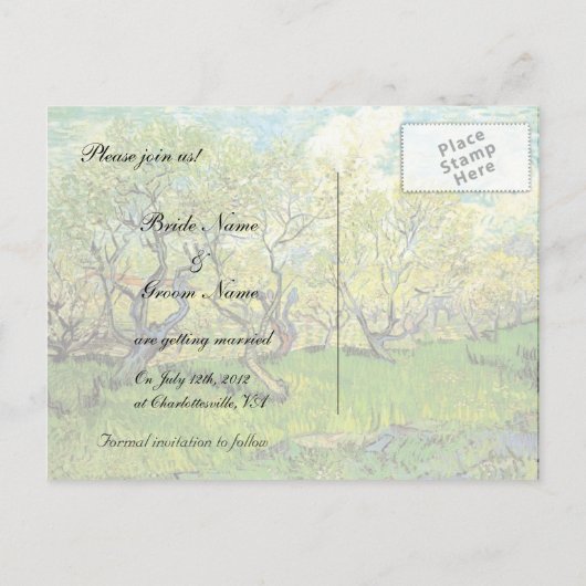 Carte Postale Faire-part sauver la date, mariages de printemps (Dos)