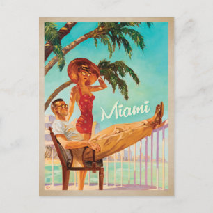 Carte Postale Faire-part Sauver la date   Miami, FL -Couple