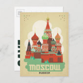 Carte Postale Faire-part Sauver la date | Moscou, Russie (Devant / Derrière)