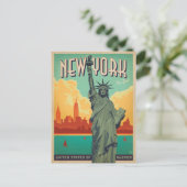 Carte Postale Faire-part Sauver la date | NYC - Lady Liberty 2 (Debout devant)
