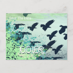 Carte Postale Faire-part Sauver la date - Oiseaux volants -