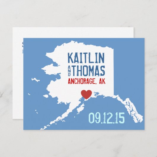 Carte Postale Faire-part Sauver la date - Personnalisable - Alaska (Devant / Derrière)