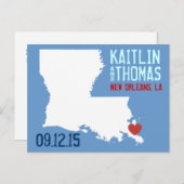 Carte Postale Faire-part Sauver la date - Personnalisable - Louisiane (Devant / Derrière)