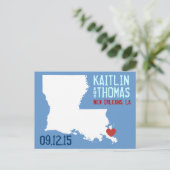 Carte Postale Faire-part Sauver la date - Personnalisable - Louisiane (Debout devant)