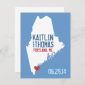 Carte Postale Faire-part Sauver la date - Personnalisable - Maine (Devant / Derrière)