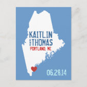 Carte Postale Faire-part Sauver la date - Personnalisable - Maine (Devant)