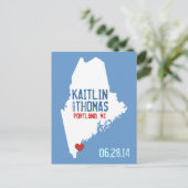 Carte Postale Faire-part Sauver la date - Personnalisable - Maine (Debout devant)