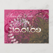 Carte Postale Faire-part Sauver la date Rasberry Cœurs - - (Devant)