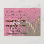 Carte Postale Faire-part Sauver la date Rasberry Hearts - (Dos)