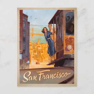 Carte Postale Faire-part Sauver la date San Francisco, CA - Trolley