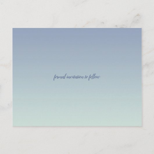 Carte Postale Faire-part Sauver la date Soft Blue Casual (Dos)