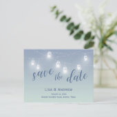 Carte Postale Faire-part Sauver la date Soft Blue Casual (Debout devant)