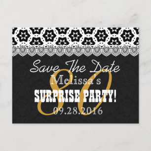 Carte Postale Faire-part Sauver la Date SURPRISE 80e Anniversaire P04C